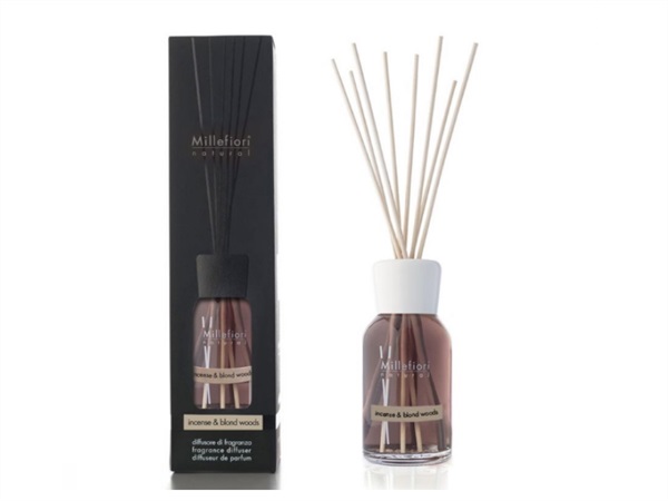 MILLEFIORI Diffusore a bastoncini collezione natural 250ml - incense & blond woods