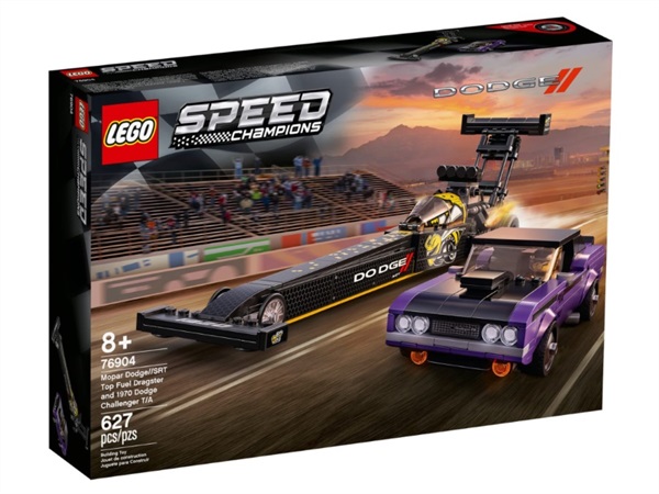 LEGO Lego speed, Mopar Dodge//SRT Top Fuel Dragster e 1970 Dodge Challenger T/A 76904