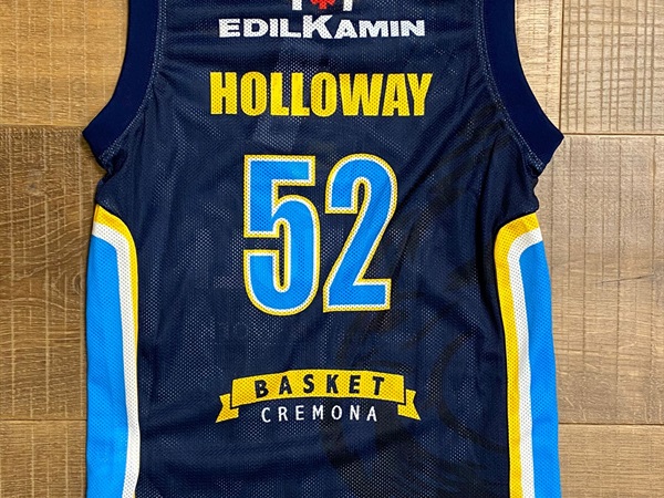 VANOLI BASKET VINTAGE JERSEY HOLLOWAY 2016/2017 - BLU - XXS