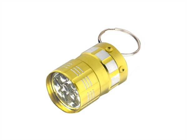 NOVA LINE Torcia a led portachiavi in alluminio, giallo, batterie (2xCR2032) incluse