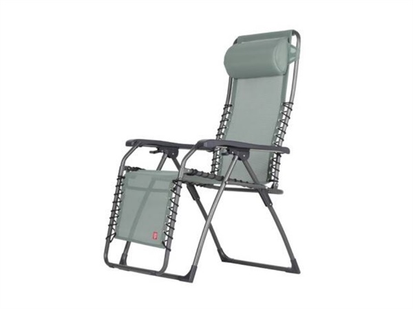 FIAM S.P.A. Movida Poltrona sdraio, reclinabile con poggiatesta, telaio antracite, sage green