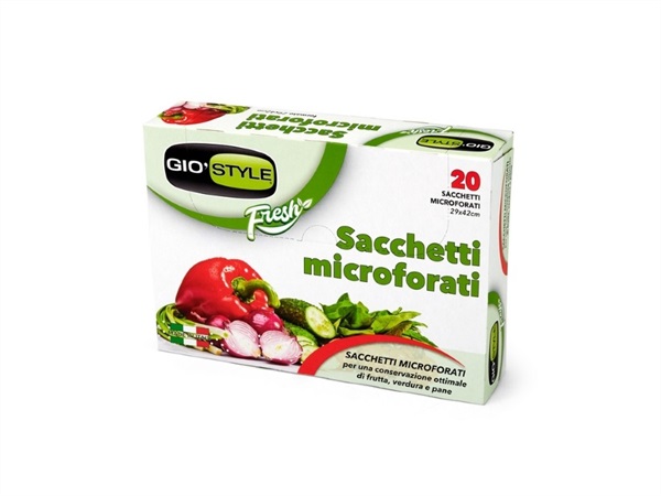 GIO STYLE Sacchetti microforati per verdura, 29X42, 20 pz