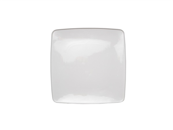 TABLE TOP PORCELLANE SAS Touch me, Vassoio quadrato in porcellana light new bone avorio 31x31x2,2 cm