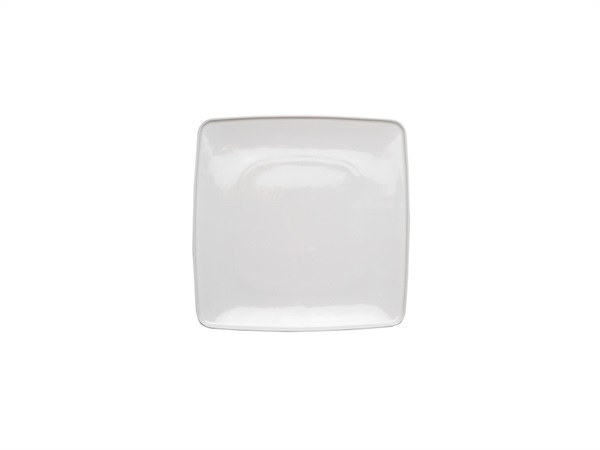 TABLE TOP PORCELLANE SAS Touch me, Vassoio quadrato in porcellana light new bone avorio 26,5x26,5x2 cm