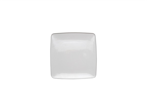 TABLE TOP PORCELLANE SAS Touch me, Vassoio quadrato in porcellana light new bone avorio 23,5x23,5x1,8 cm