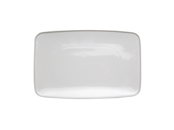 TABLE TOP PORCELLANE SAS Touch me, Vassoio rettangolare in porcellana light new bone avorio 37x24x2,5 cm