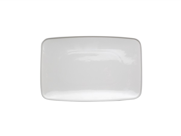 TABLE TOP PORCELLANE SAS Touch me, Vassoio rettangolare in porcellana light new bone avorio 31,5x20,5x2 cm
