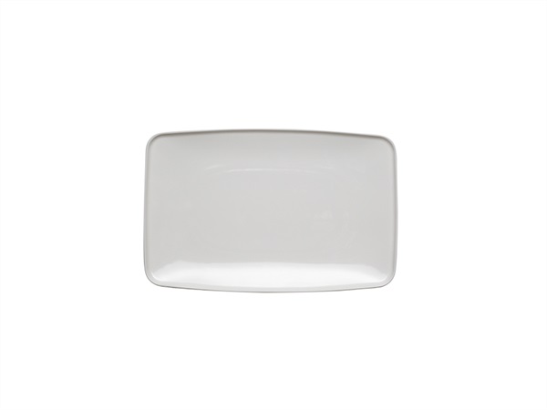 TABLE TOP PORCELLANE SAS Touch me, Vassoio rettangolare in porcellana light new bone avorio 26x17x1,8 cm