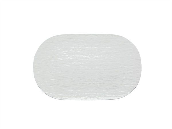 TABLE TOP PORCELLANE SAS Touch me, Vassoio ovale in porcellana light new bone avorio 36,5x22,5x1,5 cm
