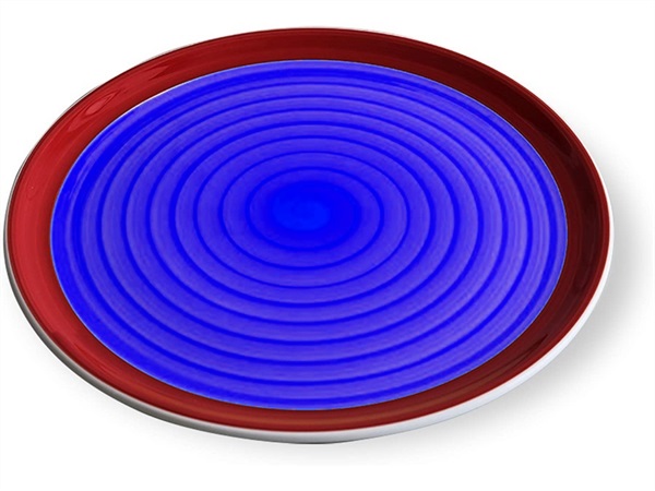 ZAFFERANO S.R.L. Spirale, piatto pizza 33 blu/bordo rosso