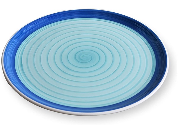 ZAFFERANO S.R.L. Spirale, piatto pizza 33 azzurro/bordo blu