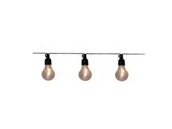 GIOCOPLAST 10 LAMPADINE A60 CON FILAMENTO LED BIANCO CALDO, PROLUNGABILI