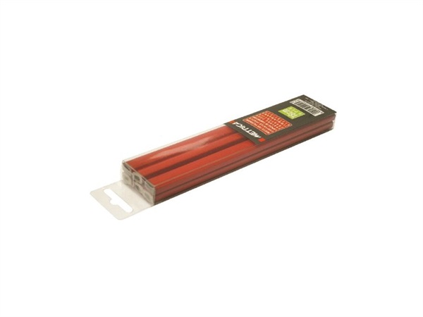 METRICA Confezione 6 matite per falegname, rosso, 18 cm