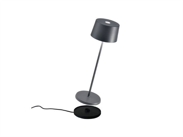 ZAFFERANO S.R.L. Olivia pro lampada da tavolo ricaricabile di zafferano - grigio scuro