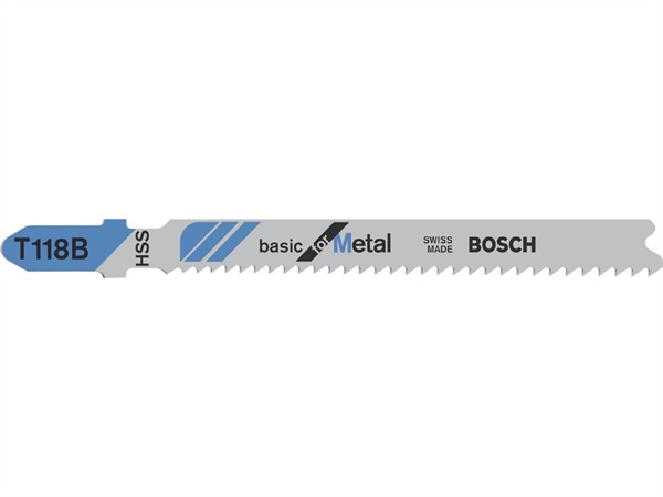 BOSCH LAMA PER SEGHETTO ALTERNATIVO T 118 B BASIC FOR METAL, 5 pezzi