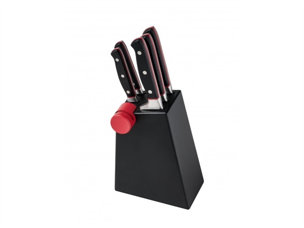 BRANDANI GIFT GROUP S.A.S. CEPPO PROFESSIONAL NERO CON AFFILA COLTELLI INTEGRATO E 5 COLTELLI INOX