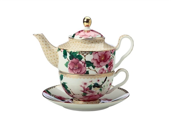 MAXWELL & WILLIAMS Silk road, Tea for One con infusore da 380 ml bianco