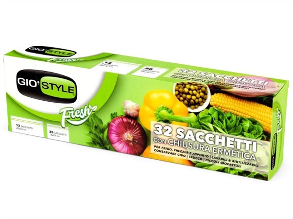 GIO STYLE Fresh, Sacchetti con Chiusura Ermetica 32pz