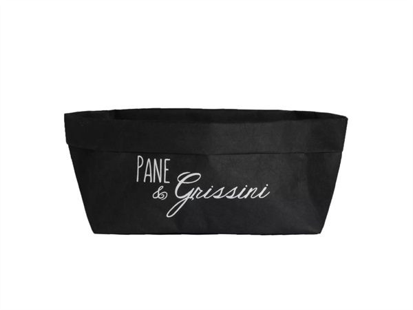 SIMPLE DAY LIVING & LIFESTYLE Pane e grissini, contenitore in cellulosa 24x12 nero