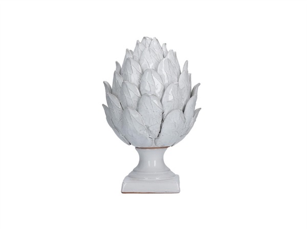 RITUALI DOMESTICI Anima, pigna deco terracotta bianca 21xh33 cm