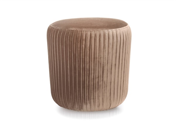 ANDREA HOUSE Pouf rotondo in velluto beige