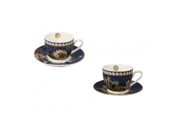 BRANDANI GIFT GROUP S.A.S. Danubio blu, set 2 tazzine caffè new bone china