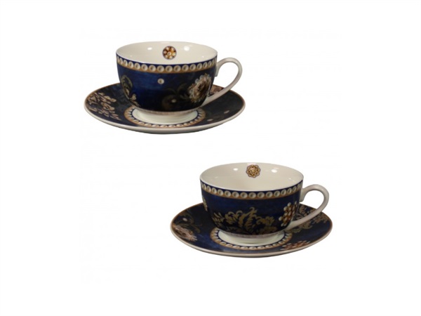 BRANDANI GIFT GROUP S.A.S. Danubio blu, set 2 tazze da the new bone china