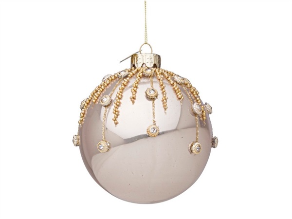 BIZZOTTO SFERA VETRO SPARK CHAMPAGNE, Ø 10 cm