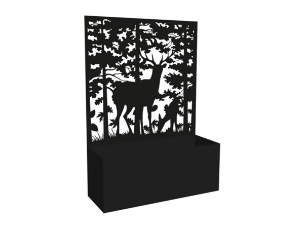 ESSCHERT DESIGN Fioriera con Pannello Decorativo Cervi