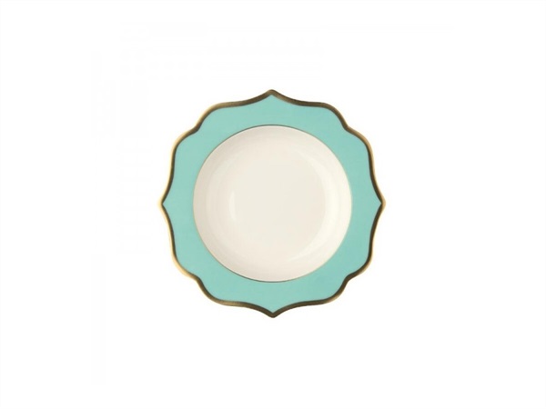 LE COQ Ionica tiffany con filo oro, piatto fondo 22 cm