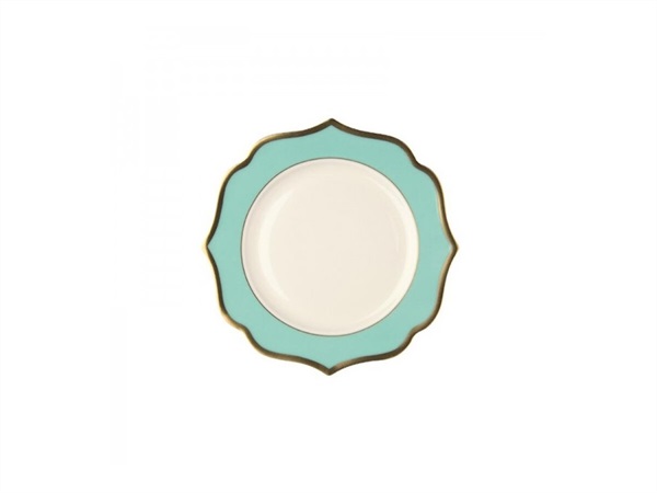 LE COQ Ionica tiffany con filo oro, piatto frutta 20 cm
