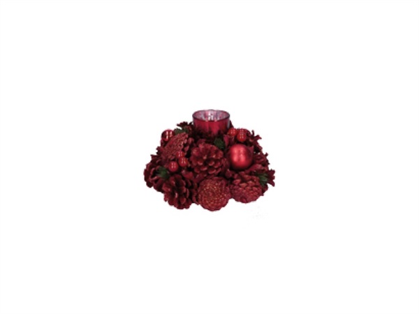 RITUALI DOMESTICI Rossissimo, porta t-light rosso/glitter 19xh12 cm