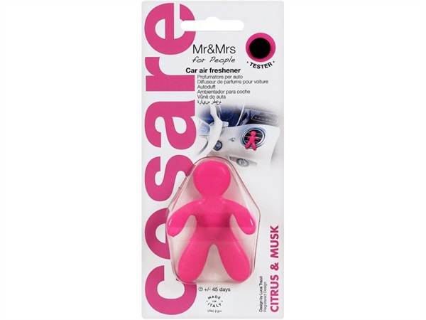 MR&MRS FRAGRANCE Cesare, profumatore per auto fucsia - agrumi e muschio