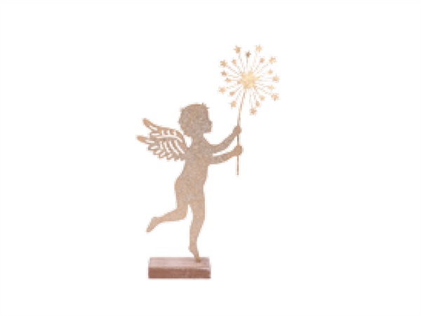 RITUALI DOMESTICI Leggiadria, angelo con stelline metallo oro 18x5xh30 cm - s
