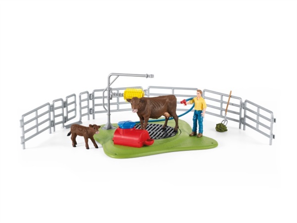 SCHLEICH Zona lavaggio con mucche