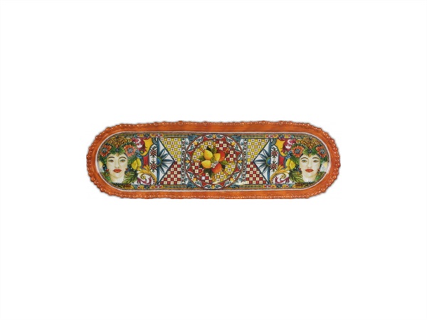 BACI MILANO trinacria - piatto a servire ovale piccolo, 44,5x13,5 cm