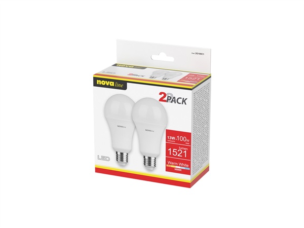 NOVA LINE 2 lampade led classic e27 - 13 w - 220/240 V - 1521 lm - 3000 k - A+2 pack box