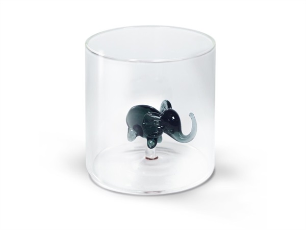 WD LIFESTYLE Bicchiere in vetro 250 ml,  elefante