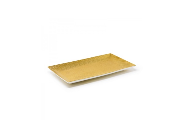 LE COQ Deras vassoio rettangolare oro 34x19,5 cm h. 3 cm