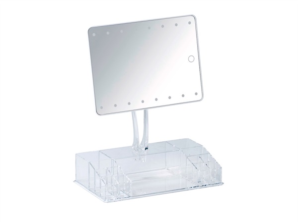 WENKO Specchio a led con organizer, farnese