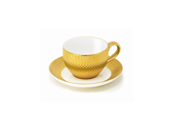 LE COQ Deras tazza tè con piattino oro 20 cl