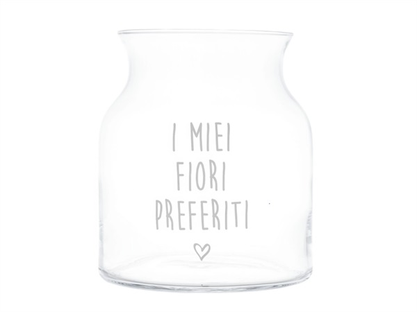 Vaso in Vetro Trasparente I miei Fiori Preferiti MEDIUM ø19x34 cm - Arredo  per la casa