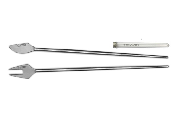 AMBROGIO SANELLI Bacchette/Posate orientali, acciaio inox, in provetta, 25 cm