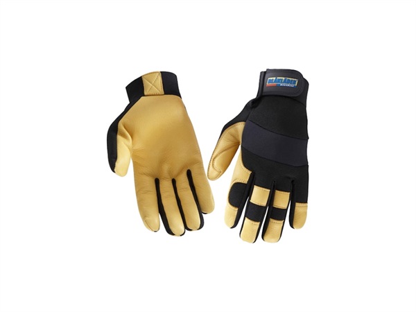 BLÅKLÄDER ITALIA SRL Guanti da lavoro in pelle foderato, nero/giallo