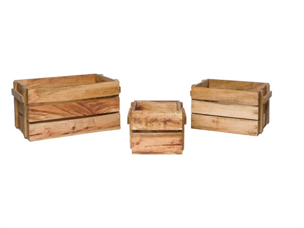 NOVITA' HOME Cassetta in legno naturale media - 34X27X21 cm