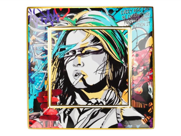 BACI MILANO Street art - Svuotatasche quadrato 18x18 cm, brigitte