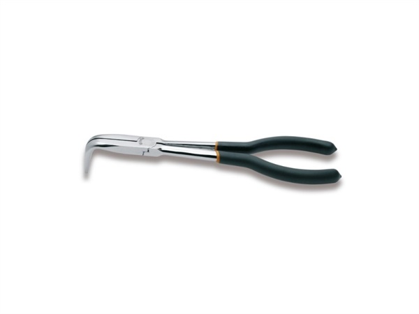 BETA UTENSILI Pinza a becchi mezzotondi lunghissimi zigrinati piegati a 90° per impieghi speciali manici ricoperti con 2 strati di PVC antiscivolo