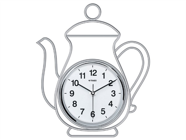 TRABO Teapot, orologio parete metallo