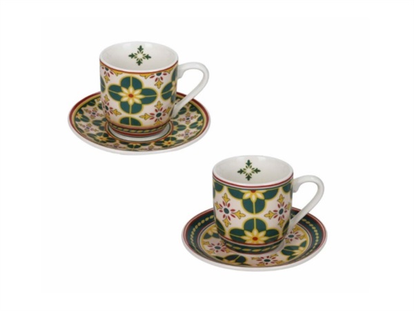 BRANDANI GIFT GROUP S.A.S. LE CEMENTINE, SET 2 TAZZINE CAFFE' INFIORE