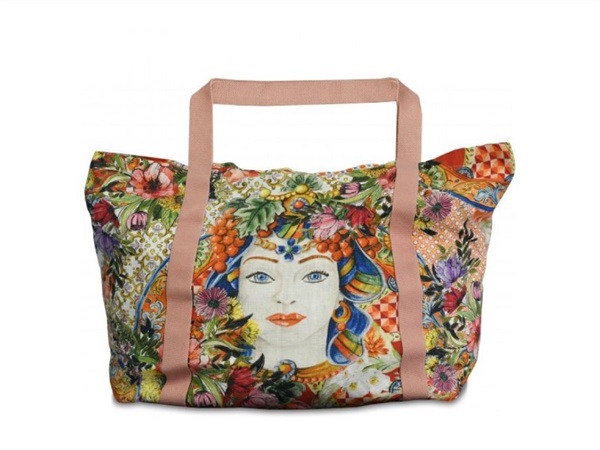 BACI MILANO baroque & rock milano fashion - borsa mare in lino, coral